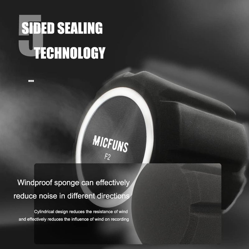 micfuns F2 Professional Microphone Windscreens Pop Filter, Acoustic Filter for 45mm-60mm Recording Studios Microphones, Sound-Absorbing Foam That Reduces Noise and Reflections(Black - Image 4
